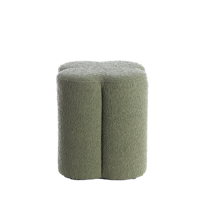 Light en Living Poef 38x38x45 cm NALANI bouclé donker groen
