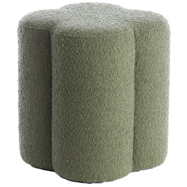 Light en Living Poef 38x38x45 cm NALANI bouclé donker groen