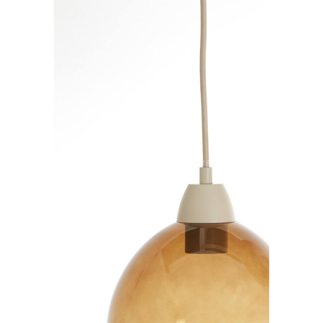 Light en Living Hanglamp 5L 104x19x14 cm BISHO glas bruin+zand