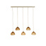 Light en Living Hanglamp 5L 104x19x14 cm BISHO glas bruin+zand