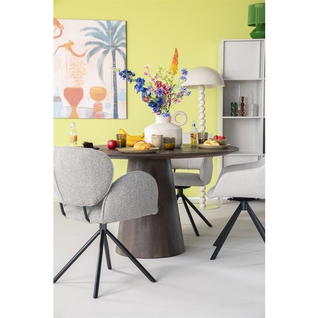 Eleonora Eettafel Aron rond  130 - bruin