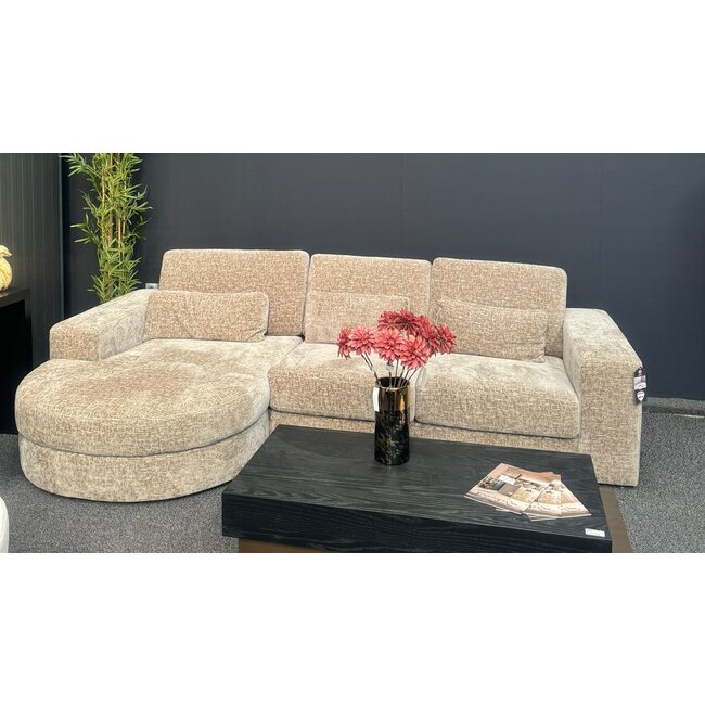 Richmond Interiors  Bank Felix lounge links rond + 2.5 zits - Island shitake 124 - Showroommodel