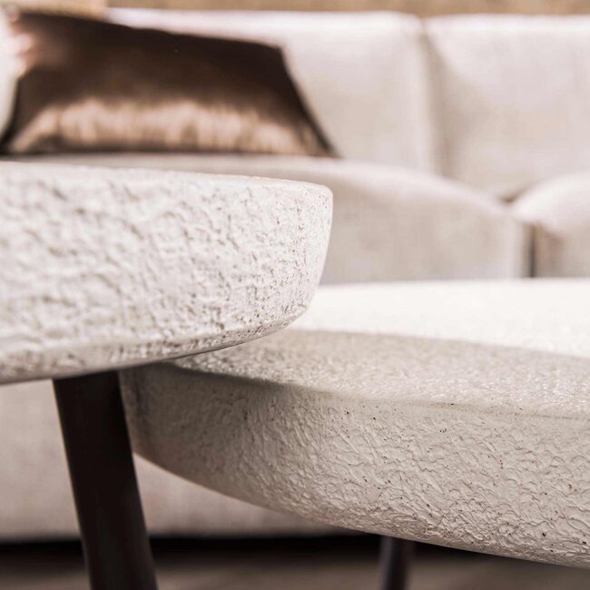 WoonStijl Salontafel Stone - set van 2 plat rond