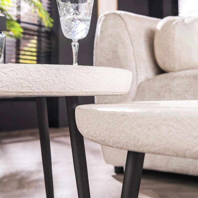 WoonStijl Salontafel Stone - set van 2 plat rond