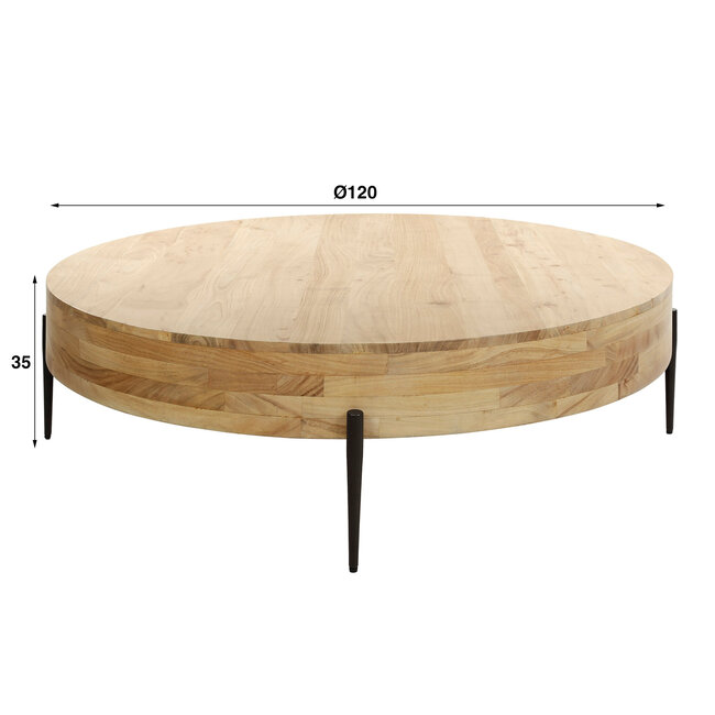 WoonStijl Salontafel Ø120 bulky wood