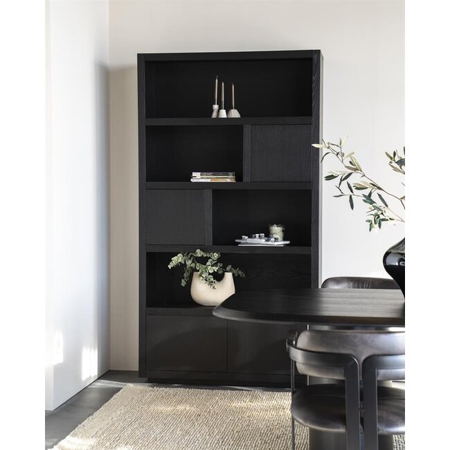 Eleonora Kabinet Helsinki 120x220cm 4-drs. - zwart