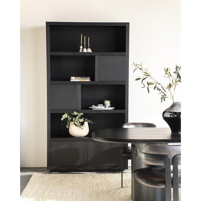 Eleonora Kabinet Helsinki 120x220cm 4-drs. - zwart