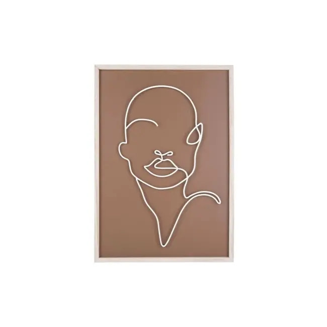 Present Time Schilderij Art Line Drawing groot