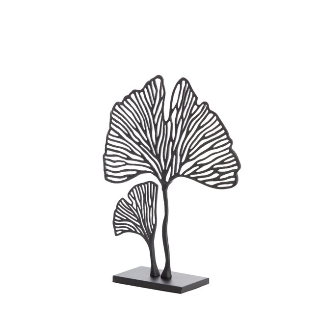 Light en Living Ornament op voet 36x10x48 cm LEAF mat zwart