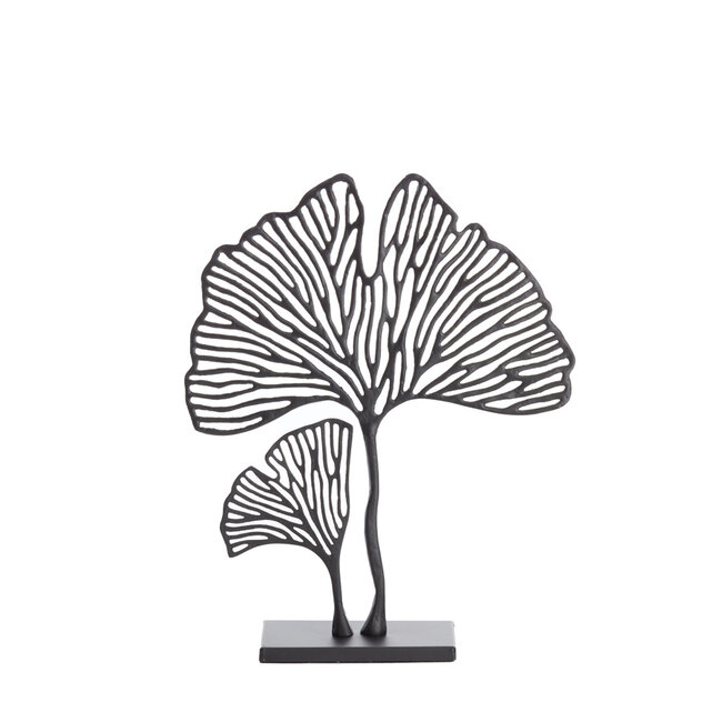 Light en Living Ornament op voet 36x10x48 cm LEAF mat zwart