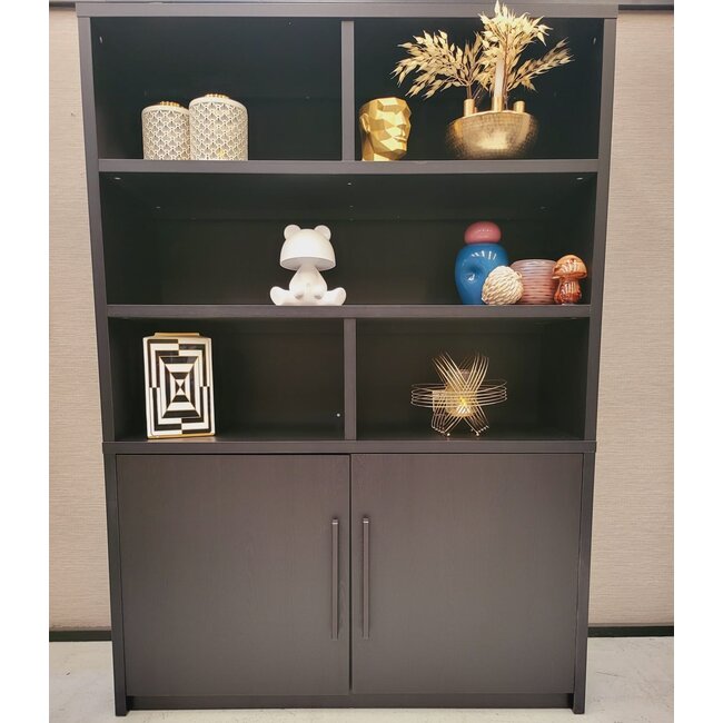 WoonMax Wandkast Broadway 2 deurs - Noir inclusief verlichting