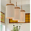 Light en Living Hanglamp 3L 90x22x32 cm DANIA hout print naturel+touw crème