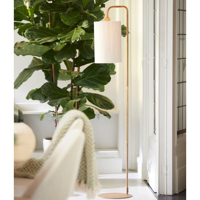 Light en Living Vloerlamp 33,5x28x155 cm DONIO hout print naturel+touw crème