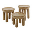 WoonStijl Salontafel Rond set 3 massief acacia