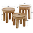 WoonStijl Salontafel Rond set 3 massief acacia