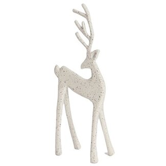 Light en Living Ornament 10x6.5x25.5 cm DEER wit+grijs