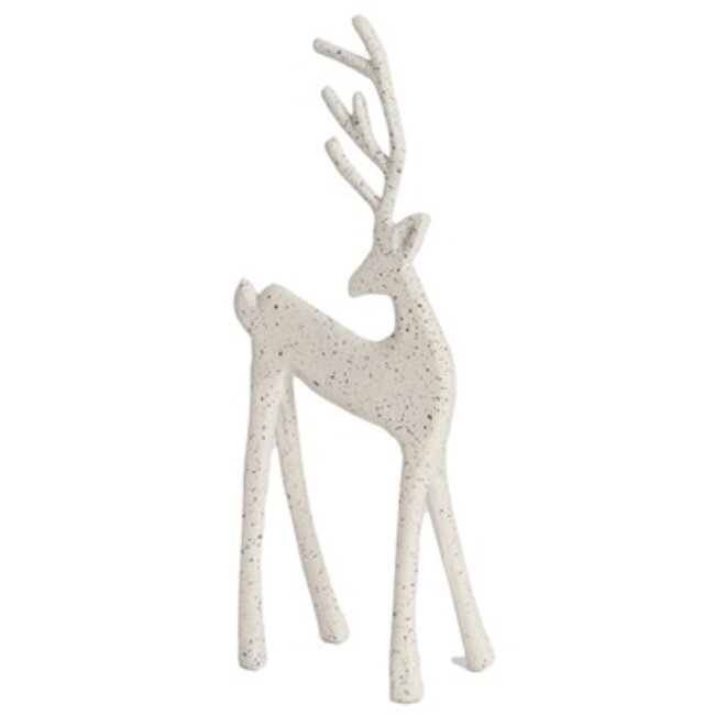 Light en Living Ornament 10x6.5x25.5 cm DEER wit+grijs