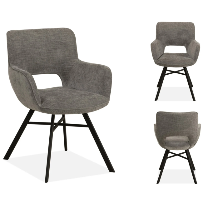 WoonMax Eettafelstoel Mercury Miami - Ash, Zwart of Toffee