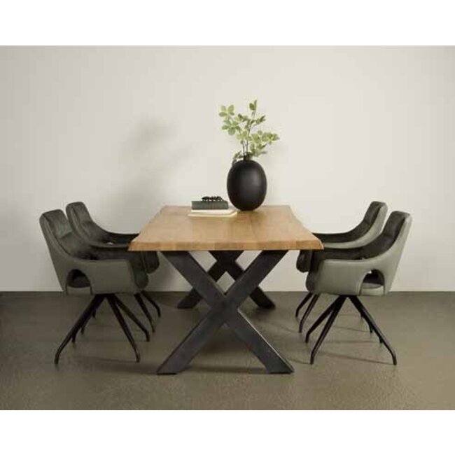 Tower Living Eettafel Xara Live edge blank of zwart - diverse afmetingen