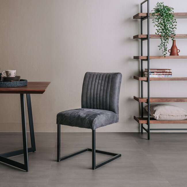 Tower Living Eetkamerstoel Ferro - Cognac, donkerbruin, groen en antraciet