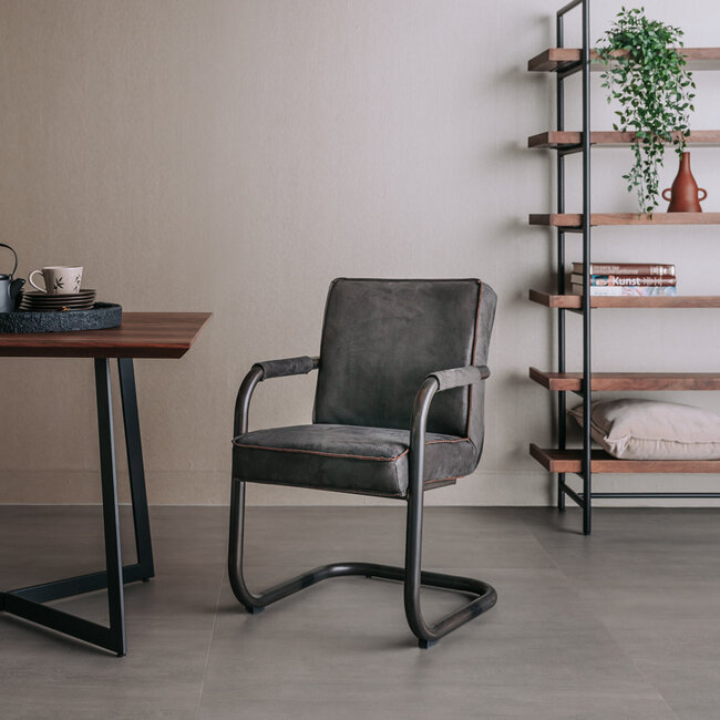 Tower Living Eettafelstoel Volano - Groen, cognac en antraciet