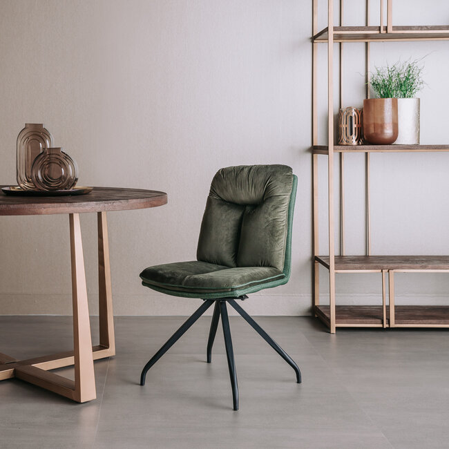 Tower Living Eetkamerstoel Rota Swivel - groen, grijs en bruin