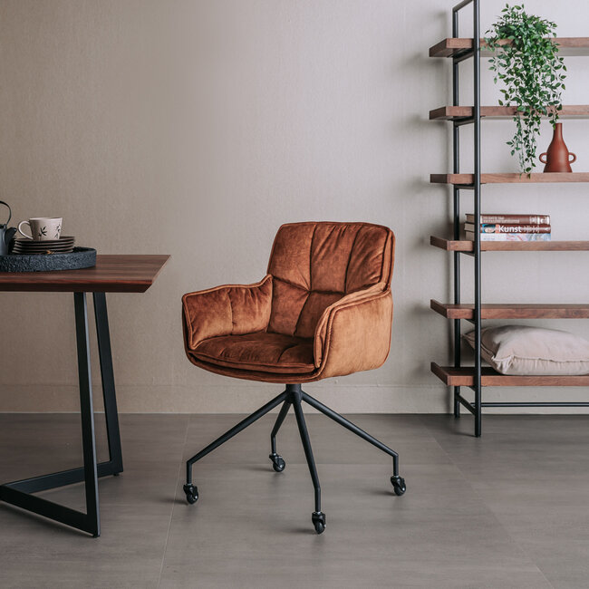 Tower Living Eettafelstoel Saronno op wielen