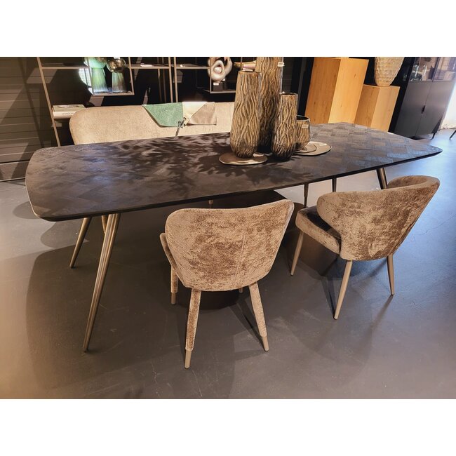 PTMD Eettafel Fieron Acacia zwart ovaal 240 cm