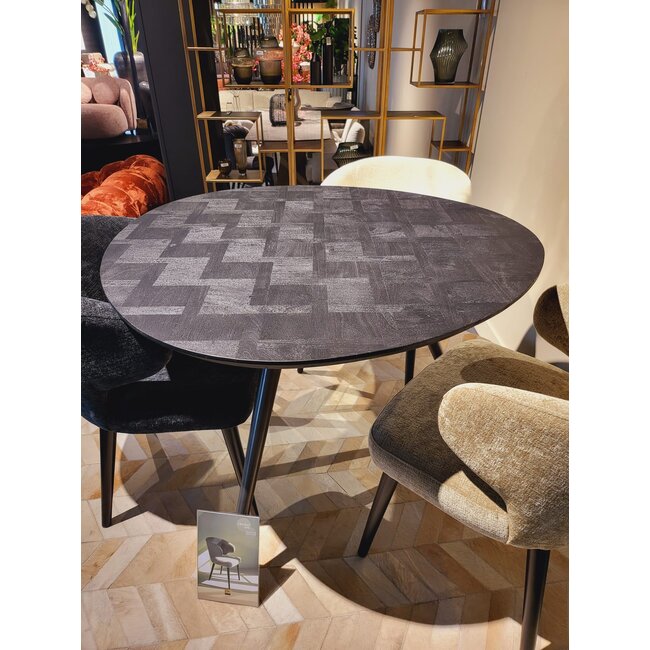 PTMD Eettafel Fieron Acacia zwart organisch 110 cm