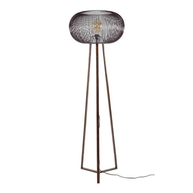 WoonStijl Vloerlamp 3-poot copper twist