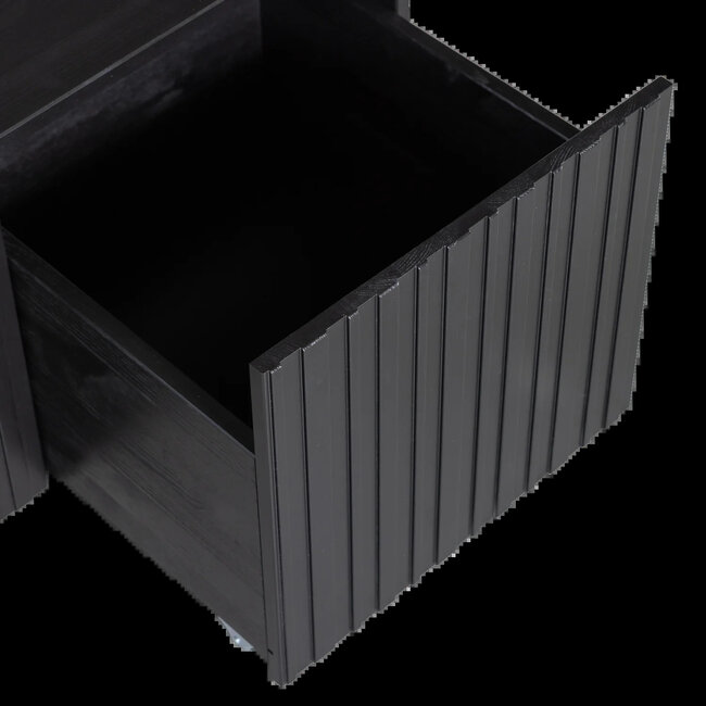 Woood New gravure kistbank grenen zwart [fsc]