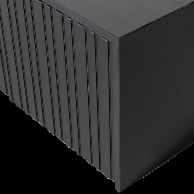 Woood New gravure kistbank grenen zwart [fsc]