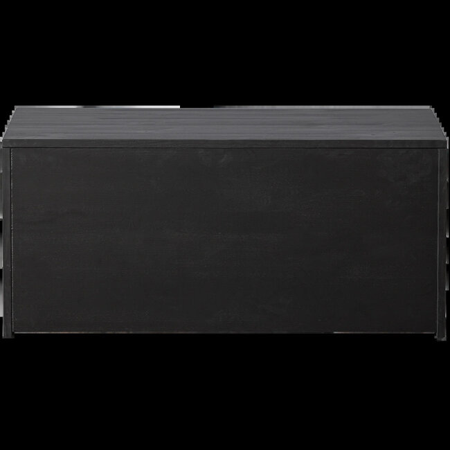 Woood New gravure kistbank grenen zwart [fsc]