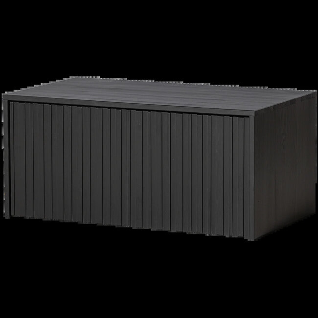 Woood New gravure kistbank grenen zwart [fsc]