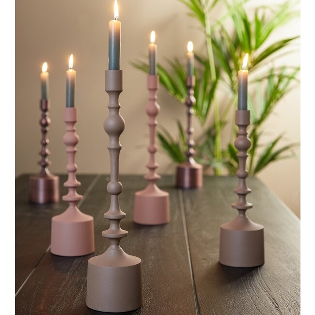 Light en Living Kandelaar Ø10x34 cm SHEVA mat bruin