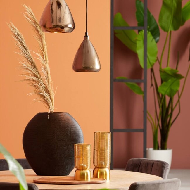 Light en Living Vaas deco 39x11x40 cm SKELD mat zwart