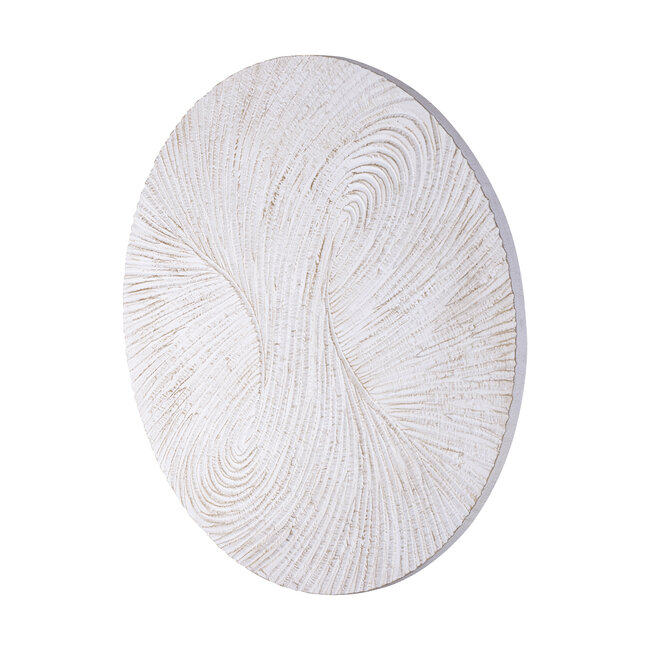 PTMD Wandornament Wiktor Wit MDF rond swirl carved L