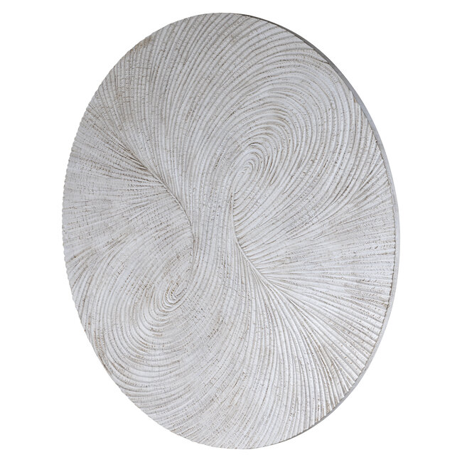 PTMD Wandornament Wiktor Wit MDF rond swirl carved XL