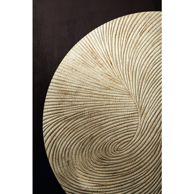 PTMD Wandornament Wiktor Wit MDF rond swirl carved XL