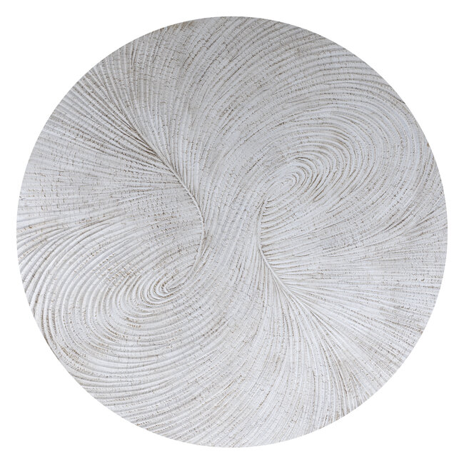 PTMD Wandornament Wiktor Wit MDF rond swirl carved XL