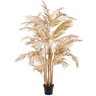Light en Living Plant in pot PALM metallic licht goud 198 cm hoog