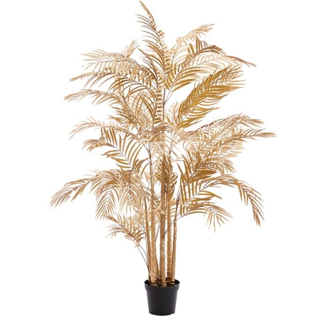 Light en Living Plant in pot PALM metallic licht goud 198 cm hoog