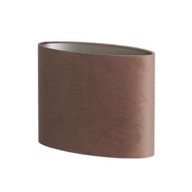 Light en Living Kap ovaal recht smal 38x17,5x28 cm VELOURS chocolade bruin