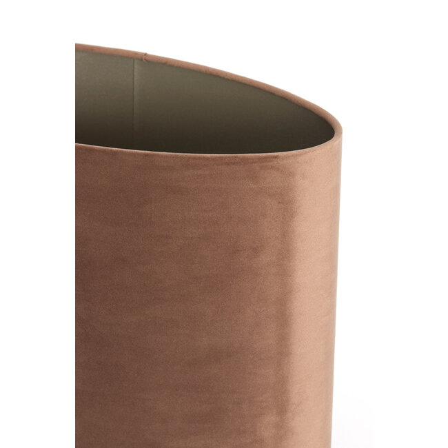 Light en Living Kap ovaal recht smal 38x17,5x28 cm VELOURS chocolade bruin