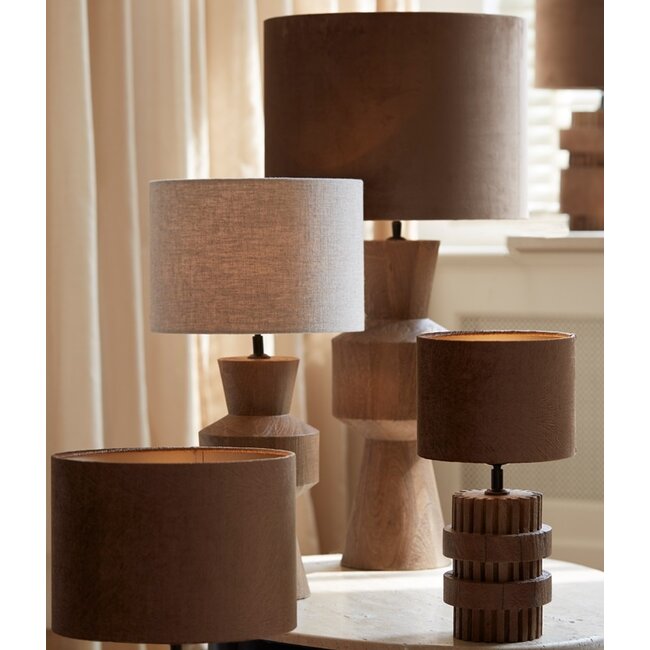 Light en Living Kap cilinder 40x40x30 cm VELOURS chocolade bruin