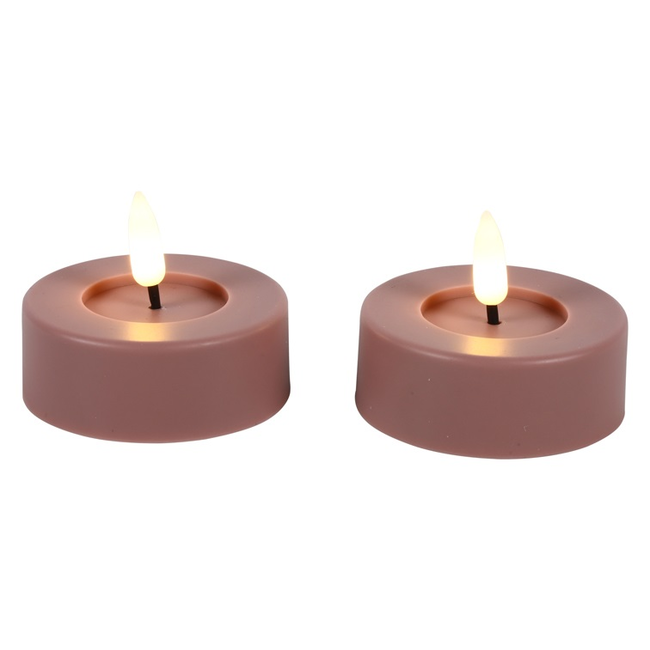 Countryfield Maxi theelicht Ø6,7CM LED Patio set van 2 roze