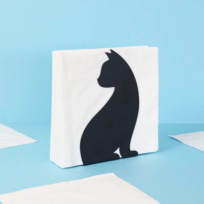 Balvi Servethouder Feline zwart metaal