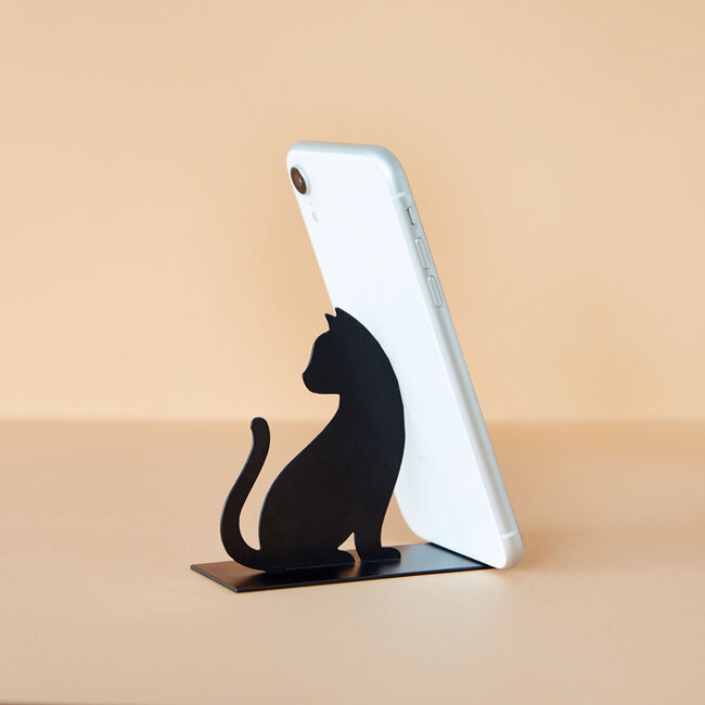 Balvi Telefoonhouder Feline zwart metaal
