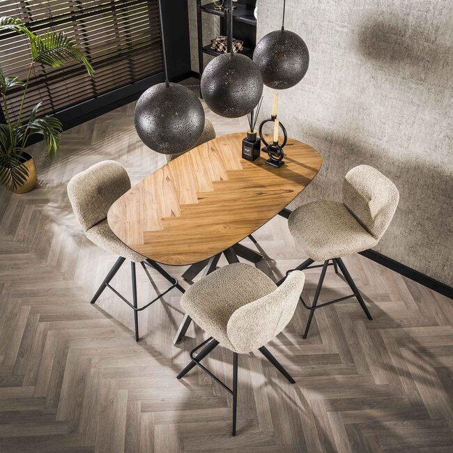 WoonStijl Bartafel 140 organisch visgraat