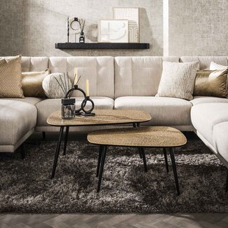 WoonStijl Salontafel set van 2 XXL metallic